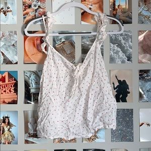 Dainty Hollister Flower Tank With Ruffle Straps